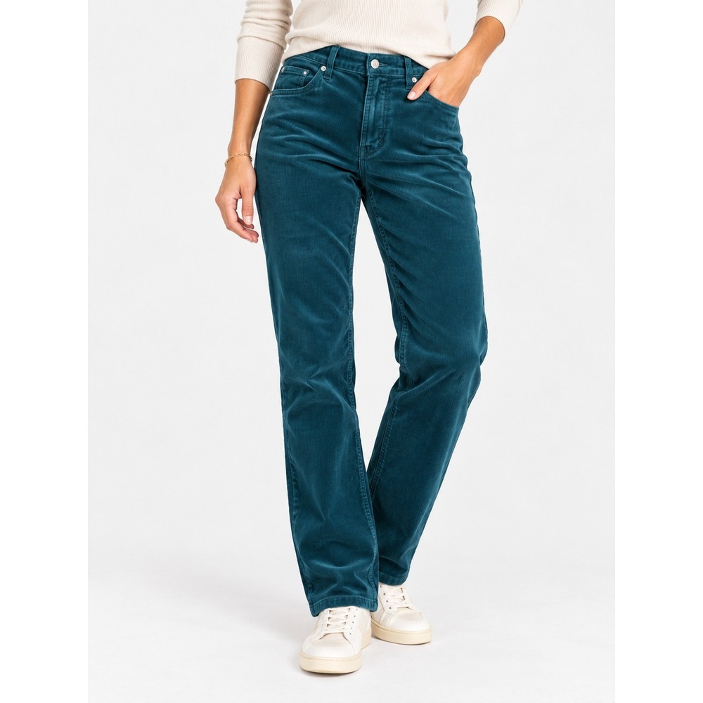 Banana Republic High Rise Straight Corduroy Pants Teal Blue Green Size 33